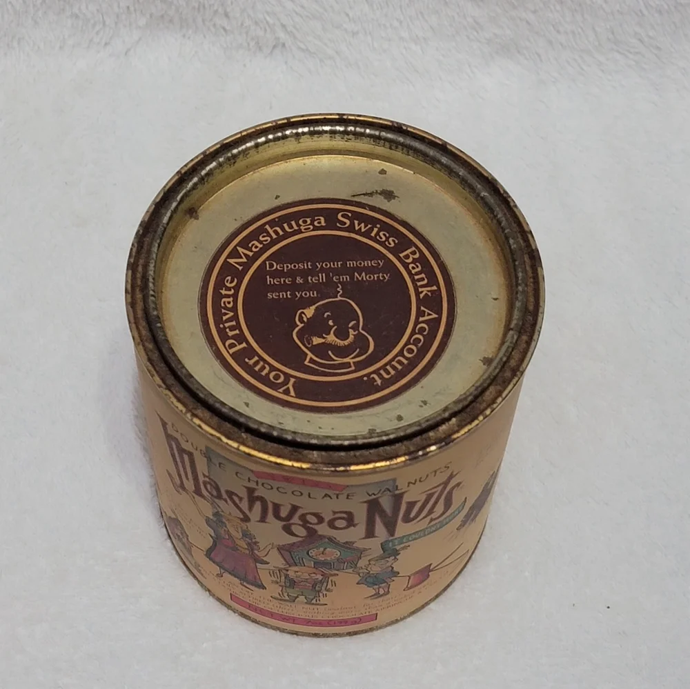 Vintage Mashuga Nuts Can Rare Coin Bank